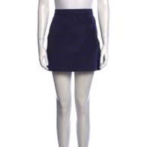 Prada Dark Blue Mini Wool Skirt